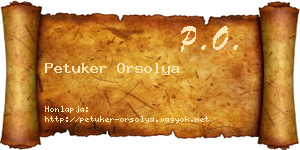 Petuker Orsolya névjegykártya